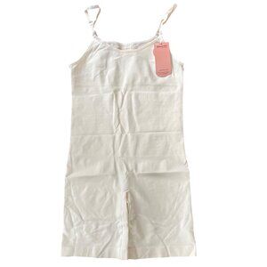 Shapermint All Day Every Day Scoop Neck Mid-Thigh Bodysuit Cream Sz XL 95002